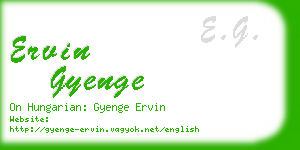 ervin gyenge business card